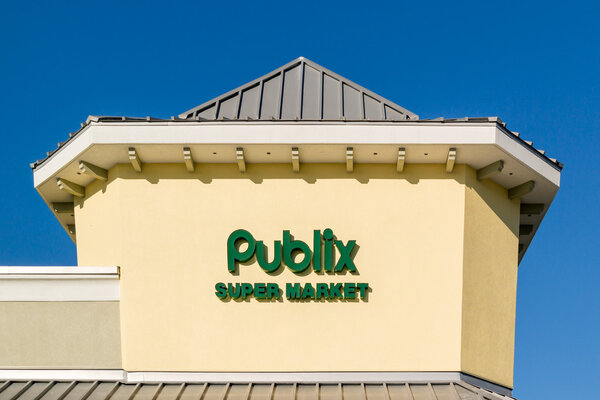 Название и логотип супермаркета Publix, Флорида, США
