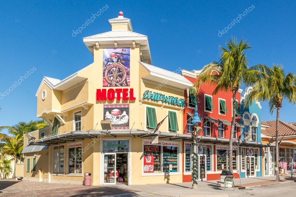 Butiker i Fort Myers Beach, Florida, USA Redaktionell stockfoto