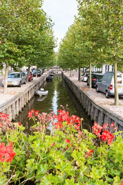 Harlingen Pays Bas Oct 2015 Canal Zoutsloot Dans Vieille Ville — Photo