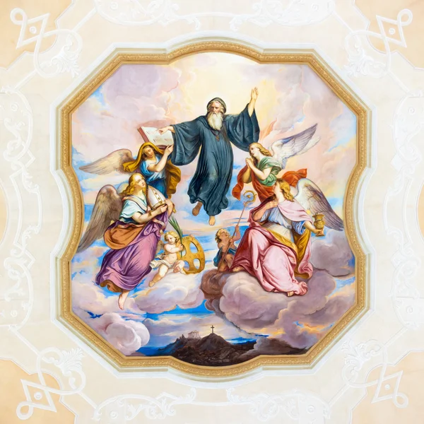 Fresco in Benedict Hall of Melk Abbey, Itävalta — kuvapankkivalokuva