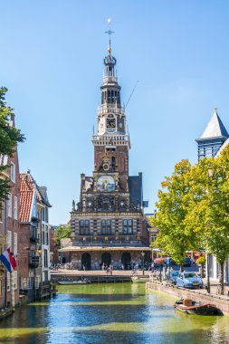Waag, tartı ev, Alkmaar Zijdam kanaldan, Hollanda