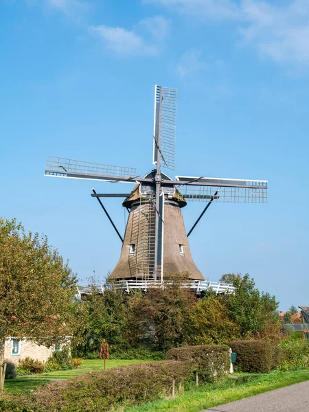 Langwar Netherlands Sep 2017 Windmill Swaechmermolen Langweerder Molen Langweer Fryske — Foto de Stock