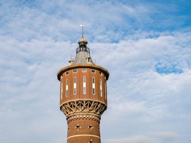 SNEEK, NETHERLANDS - SEP 29, 2017: Top of building of former water tower in city of Snits in Friesland