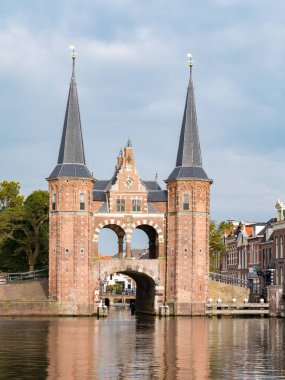 SNEEK, NETHERLANDS - SEP 29, 2017: Waterpoort, water gate, and de Kolk canal in Snits, Friesland