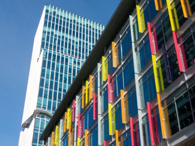 Zuidas buildings Som and Vinoly Tower, Amsterdam, Netherlands