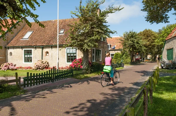 Street in Hollum on the island Ameland, Netherlands