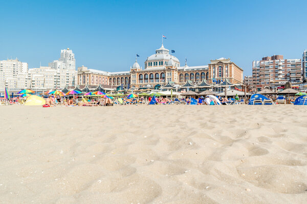 Beach and Kurhaus in Scheveningen, The Hague, Netherlands