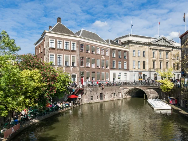 Belediye Oudegracht kanal Utrecht, Hollanda — Stok fotoğraf