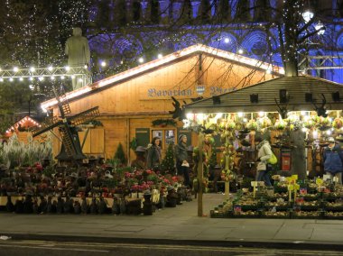 Manchester Christmas market by night, England