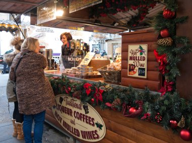 People on Manchester Christmas Market, England