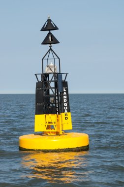 Cardinal mark Landguard, North Sea, England