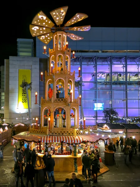 Manchester Christmas market by night, England — Stock fotografie