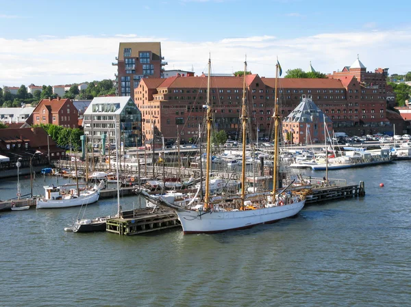 Boats in Gothenburg harbour, Sweden — Stock fotografie