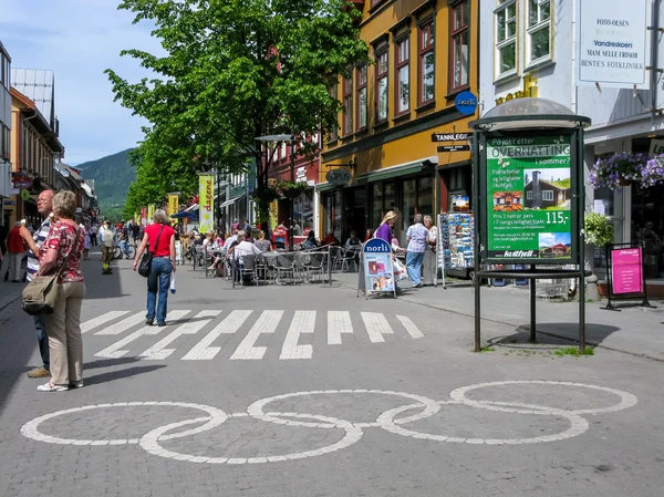 Lillehammer, Norveç'teki Olimpiyat işareti — Stok fotoğraf