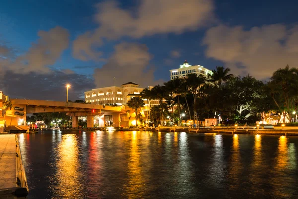 Fort Lauderdale Usa Dec 2015 Night View Bridge New River — Stock Photo, Image