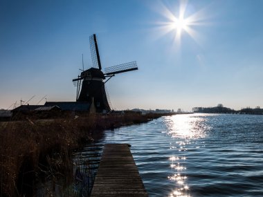 Windmill in South Holland, Netherlands clipart