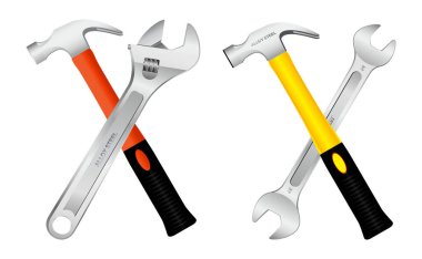 Gerçekçi çelik çivi çekici izole, kauçuk saplı kerpeten. eps