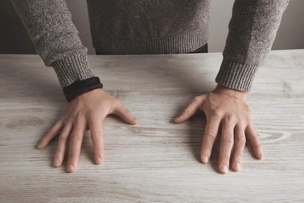 Close unrecognizable brutal man hands sweater isolated — Stock Photo, Image