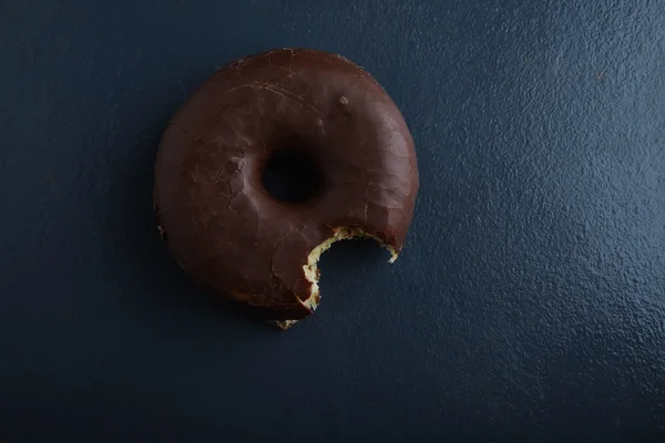 Vue du dessus bouchée beignet chocolat — Photo