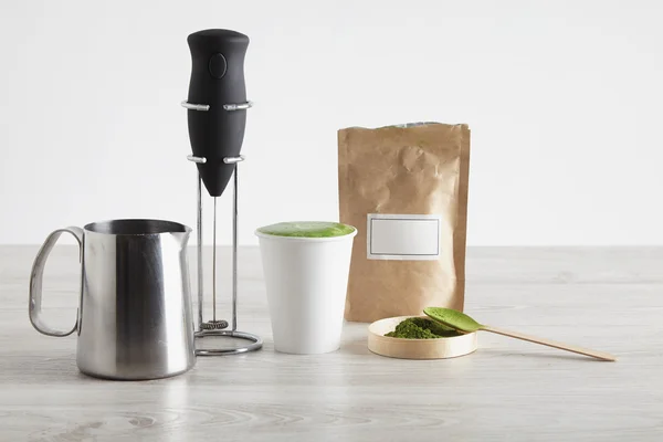 Frother matcha продажи презентация чая латте — стоковое фото