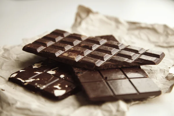 Barras de chocolate recém-assadas com aveia — Fotografia de Stock