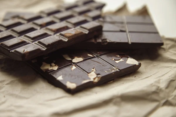 Barras de chocolate artesanales naturales orgánicas caseras — Foto de Stock