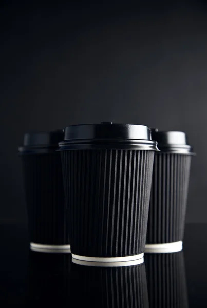 Luxury take away paper cups set mirrored — Stock Photo, Image