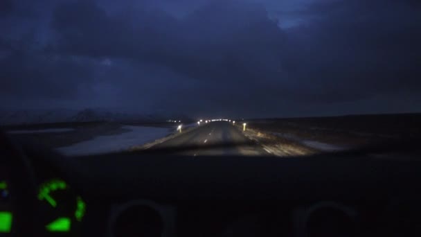 View from car with working windscreen wipers — Stock Video