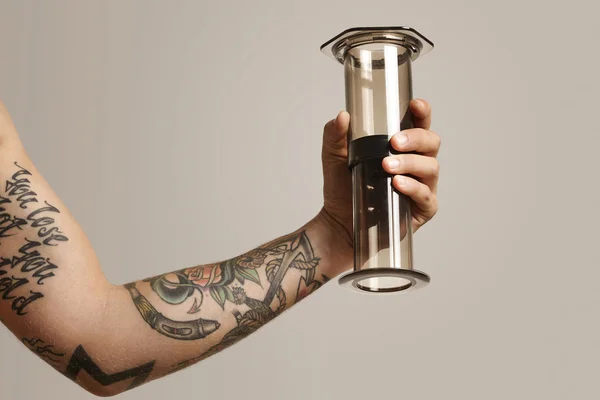 bir ışık gri aeropress holding kol 