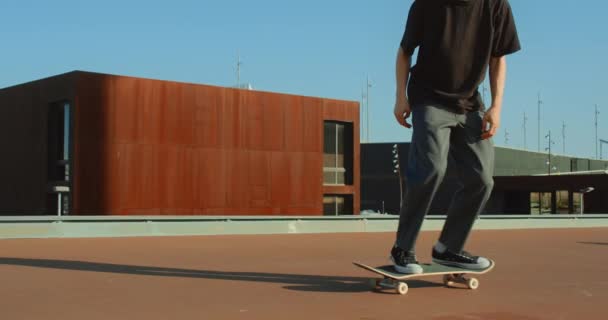 Skateboarder tidak trik kamera di california — Stok Video