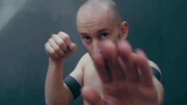 Kavramsal Muay Thai boksör dövüş kamerası POV