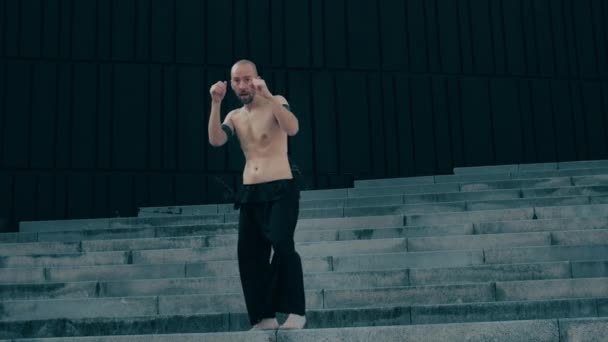 POV fogalmi muay thai bokszoló harci kamera — Stock videók