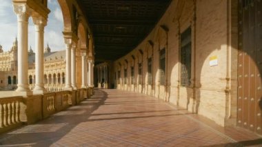 Walk through old spanish exhibition in seville