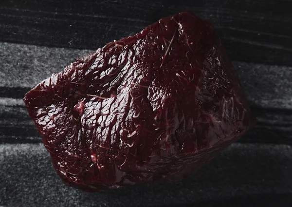 Closeup top view whale steak marble desk — Stock Photo, Image