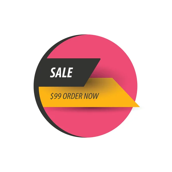 Försäljning rabatt design rosa, gul, svart — Stock vektor