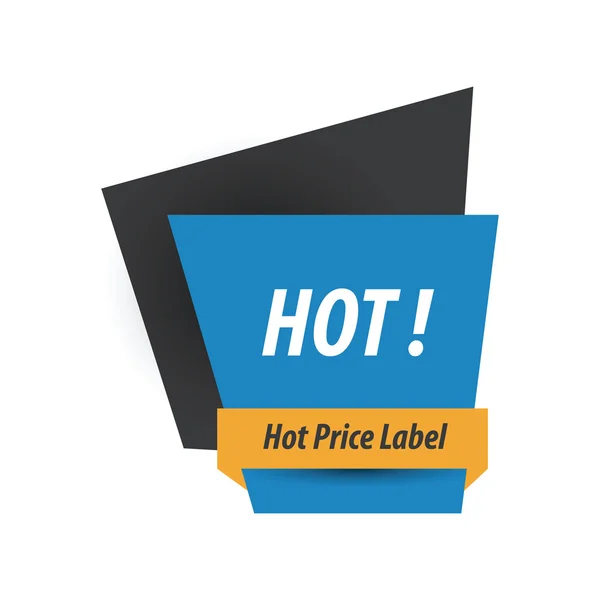 Hot Price Label Bleu, jaune, noir — Image vectorielle