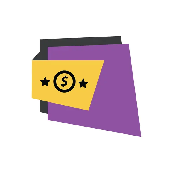 Label Design Star Purple; yellow; black — Stock Vector