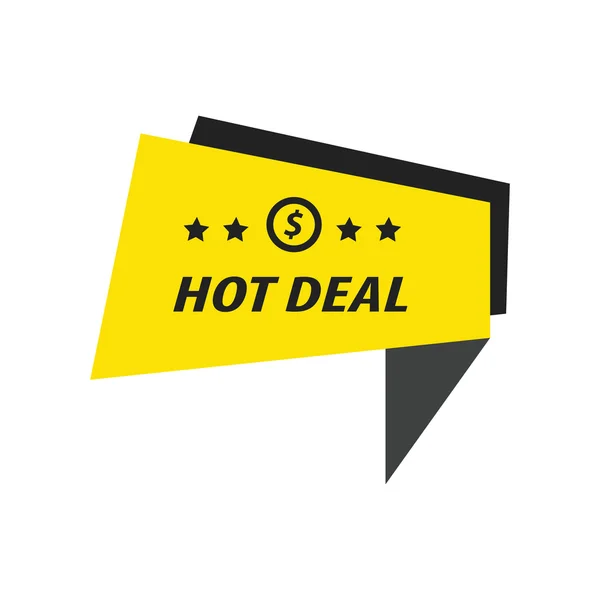 Лейбл Hot Deal black, yellow — стоковый вектор