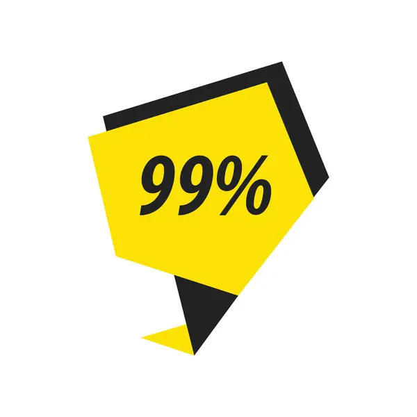 Yüzde doksan dokuz etiket siyah, sarı — Stok Vektör