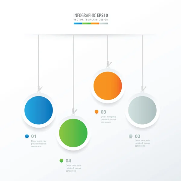 Concepto colgante círculo, azul, verde, naranja, gris — Archivo Imágenes Vectoriales