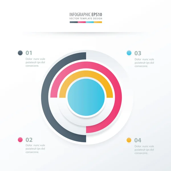 Pasta grafiği infographics mavi, pembe, sarı, mavi — Stok Vektör