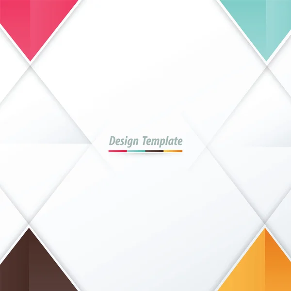 Vector Template Triangle Design Rosa, azul, laranja, marrom . — Vetor de Stock