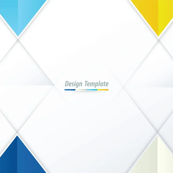 Vector Template Triangle Design  Blue, yellow, blue — Stock Vector