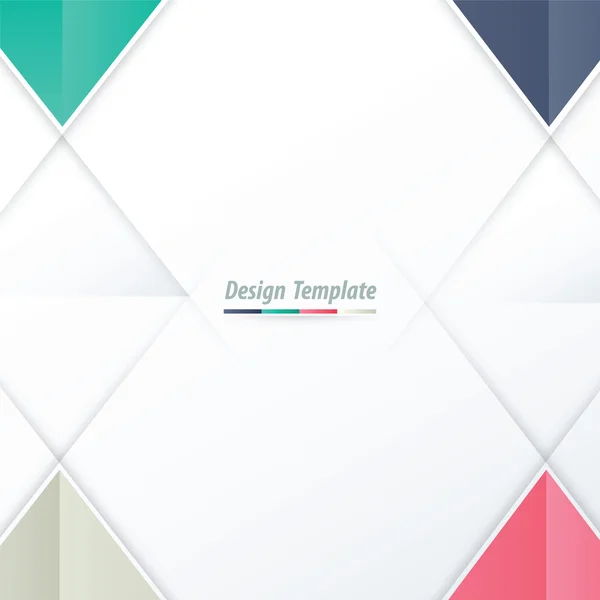 Vector Template Triangle Design White, pink, purple, green — Stock Vector