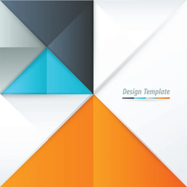 Modello Triangolo Design Arancione, blu, grigio — Vettoriale Stock