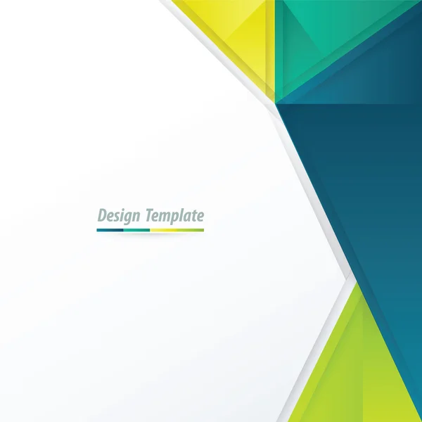 テンプレート デザインの三角形のグリーン、イエロー、ブルー — ストックベクタ