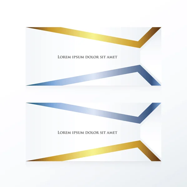 Vector abstracto banner oro y azul — Vector de stock