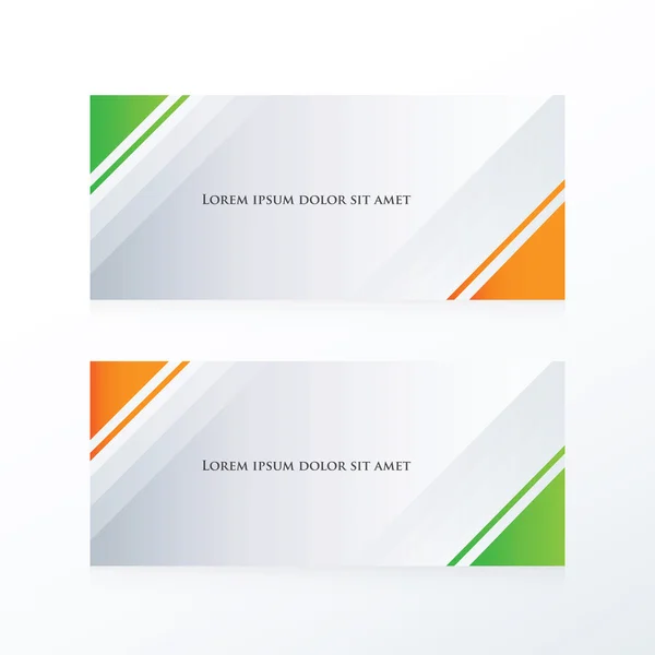 Banner abstracto triángulo naranja, verde — Vector de stock