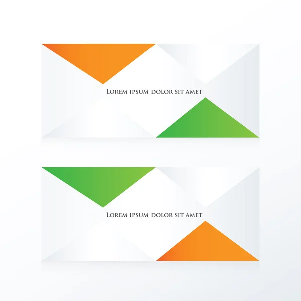 Bandera abstracta pirámide naranja, verde — Vector de stock