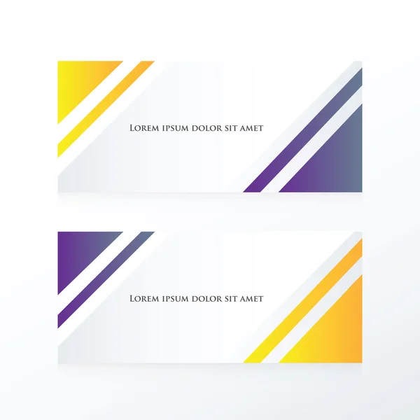 Estandarte abstracto púrpura, amarillo — Vector de stock